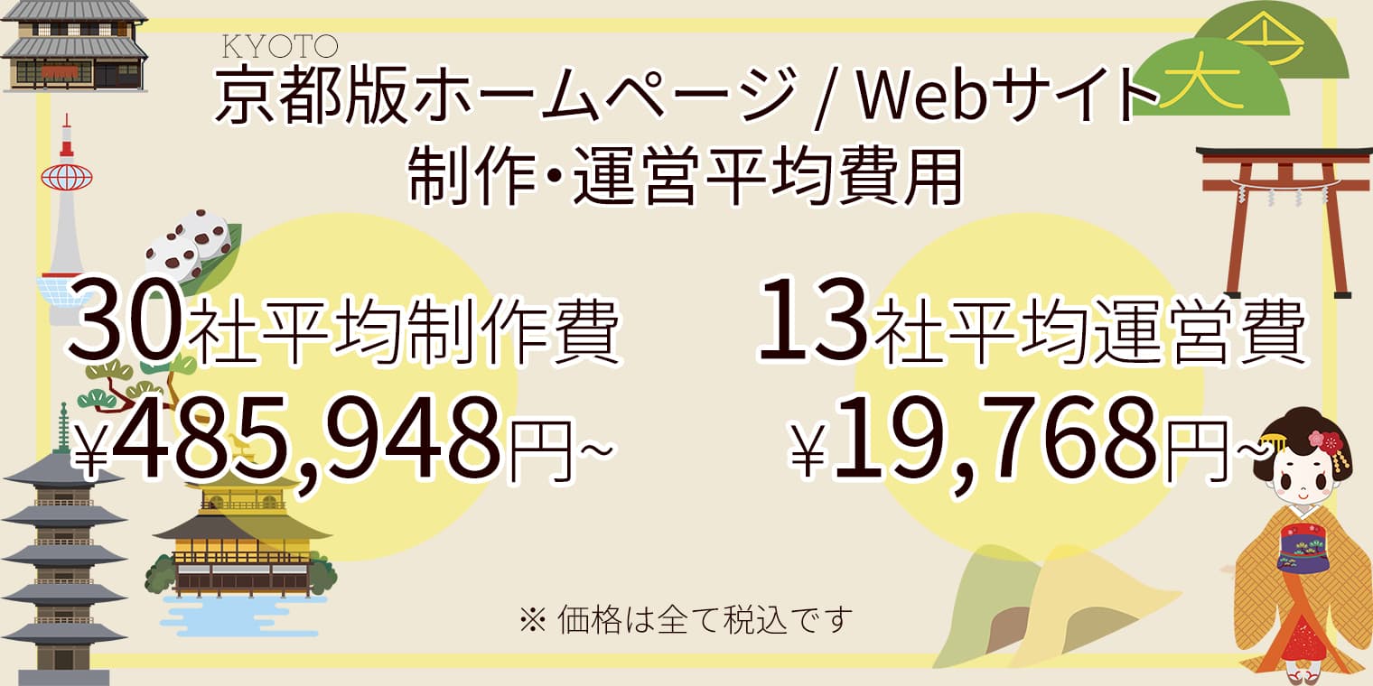 30社平均制作費：¥485,948円〜13社平均運営費：月額¥19,768円〜